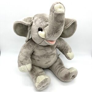 Build-A-Bear Elephant Plush Stuffed Animal Gray Trunk Up BABW‎ Toy Retired 14"